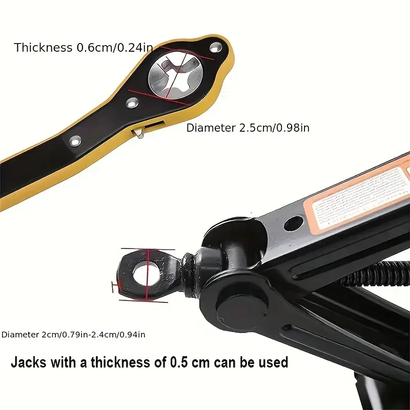 Car Labor-saving Jack Ratchet Wrench Scissor Jack Garage Tire Wheel Lug Wrench Handle Labor-saving Wrench Car Repair Tool