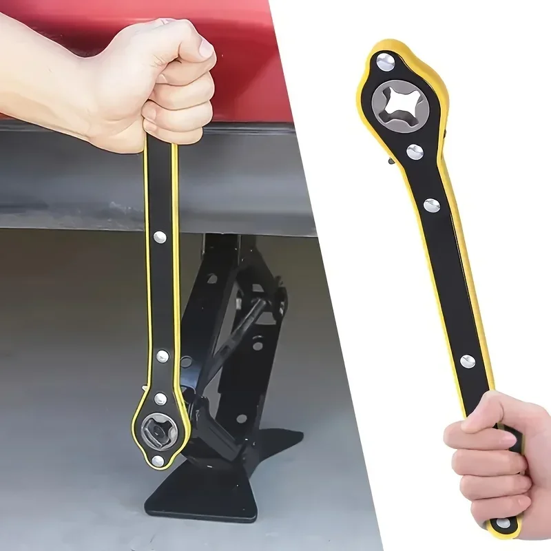 Car Labor-saving Jack Ratchet Wrench Scissor Jack Garage Tire Wheel Lug Wrench Handle Labor-saving Wrench Car Repair Tool