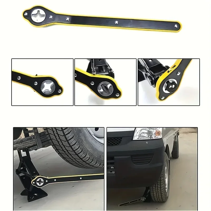 Car Labor-saving Jack Ratchet Wrench Scissor Jack Garage Tire Wheel Lug Wrench Handle Labor-saving Wrench Car Repair Tool