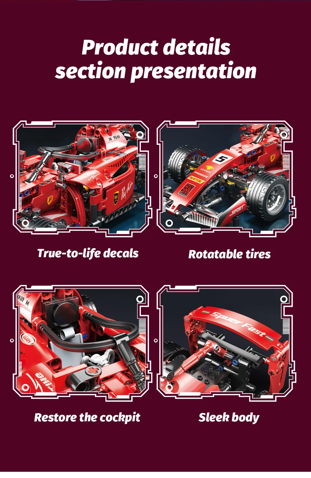 ToylinX RC Race Cars Building Sets Building Blocks Car Cool Collectible Model Car Kits Toys Christmas Gift