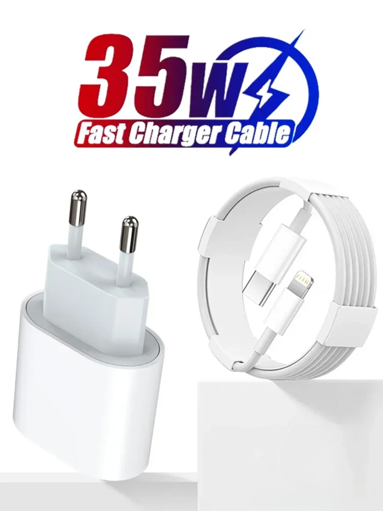 35w PD Fast Charger for iPhone 13 Pro 14 Plus 11 12 mini XS Max XR X for iPad Air Quick Charging Cable C-C Power Adapter
