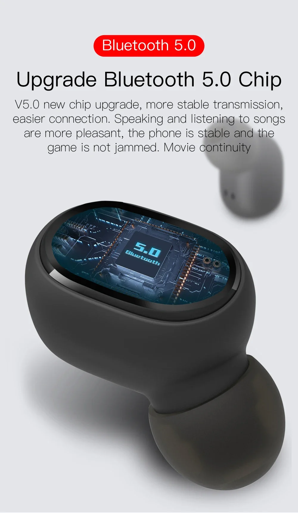 E6S TWS Wireless Headphones Sports Waterproof Bluetooth 5.0 Earphone Stereo Headset with Microphone for Iphone Xiaomi Vivo Oppo