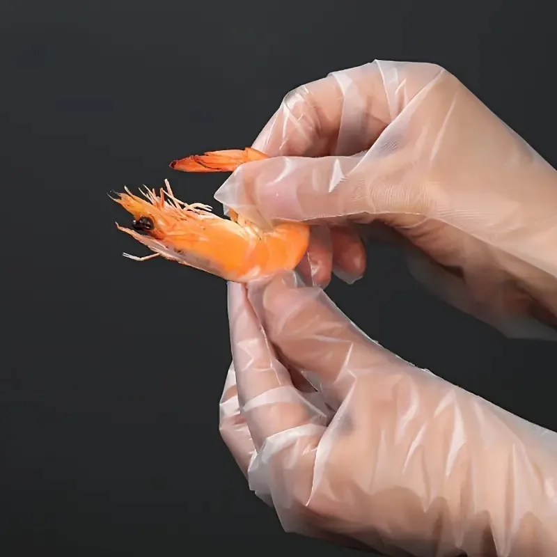 100PCS Disposable TPE Gloves Kitchen Bathroom Restaurant Camping Travel Waterproof Oil-Proof Household Cleaning Tools