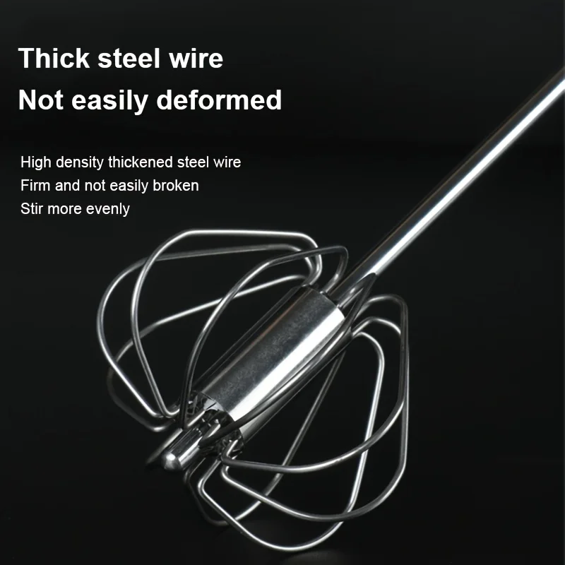 Stainless Steel Egg Beater Durable Semi-Automatic Mixer for Effortless Egg Cream Mixing Stirring and Beating for Kitchen Baking
