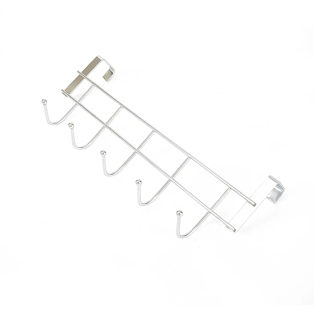Bold Stainless Steel 5-hook Cabinet Door Back Hook 5 Hooks 24.5x9x2.39 cm Small Door Hooks Room Clothes Towel Storage Holder