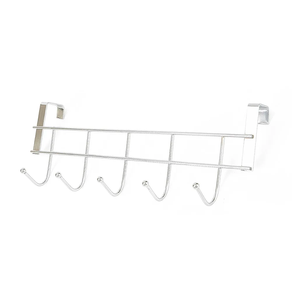 Bold Stainless Steel 5-hook Cabinet Door Back Hook 5 Hooks 24.5x9x2.39 cm Small Door Hooks Room Clothes Towel Storage Holder