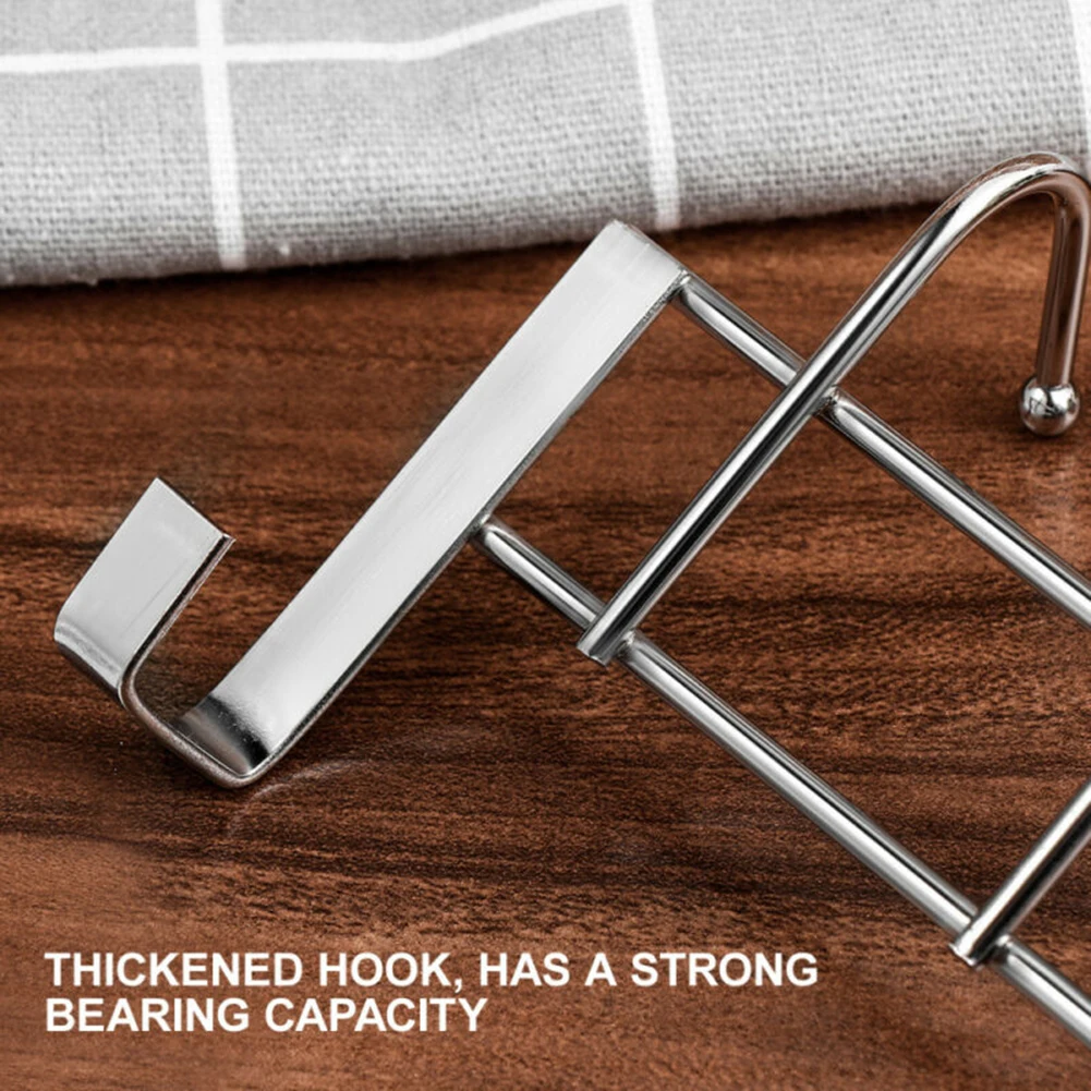 Bold Stainless Steel 5-hook Cabinet Door Back Hook 5 Hooks 24.5x9x2.39 cm Small Door Hooks Room Clothes Towel Storage Holder