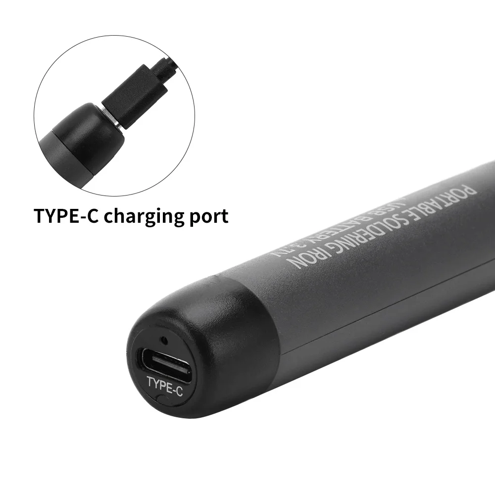 USB Soldering Iron Mini Small Soldering Iron Set Portable Household Type-C Interface 600mAh Battery Adjustable Temperature