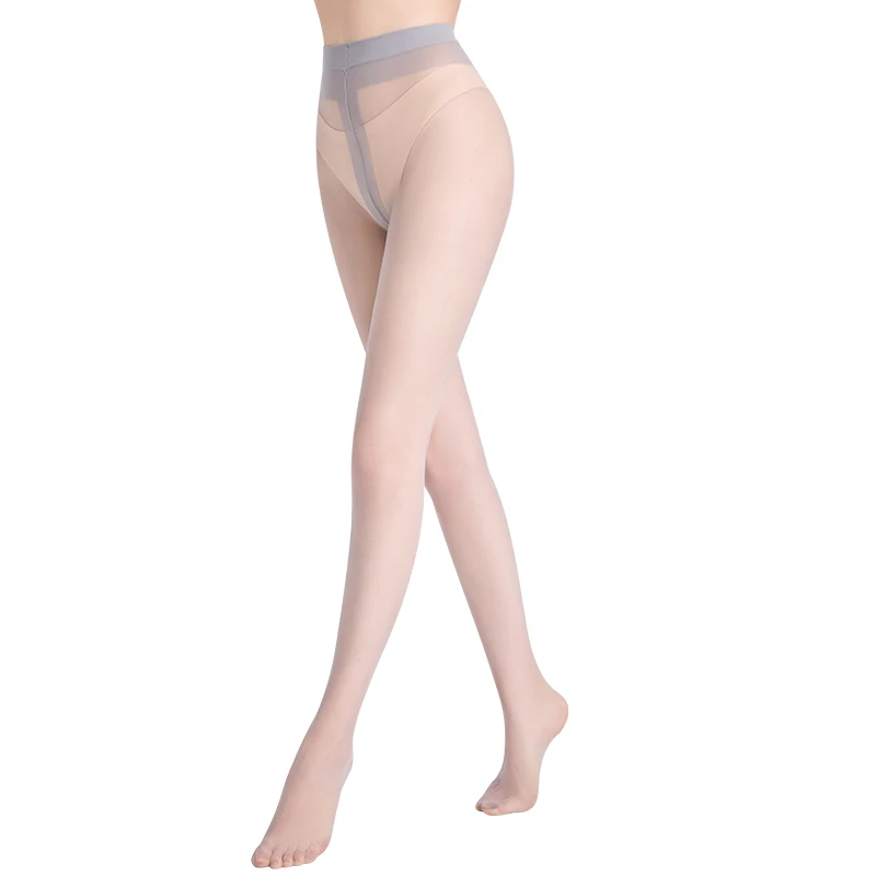 Kave Sexy 0d Ultra Thin Grey T-crotch Invisible Stockings Women Anti-snagging Silk Durable High Translucent Sexy Pantyhose