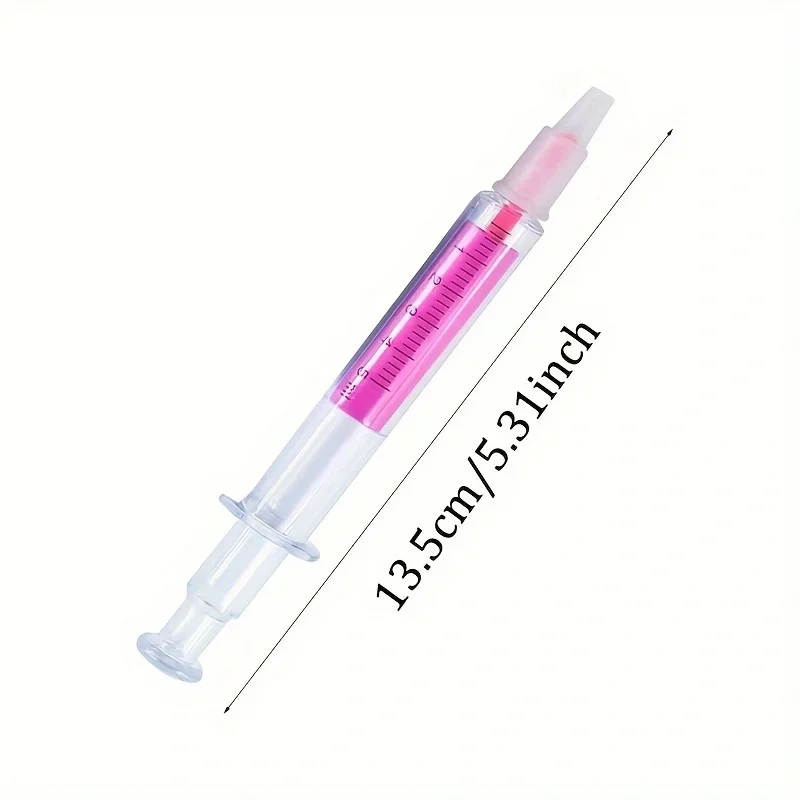 6pcs Color Highlighters And Syringes Fluorescent Needles Watercolor Syringes Highlighters For Office School Marker Writing Tools