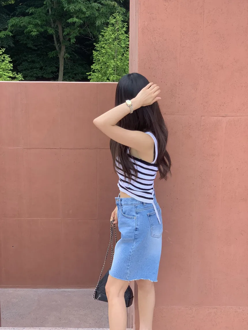 New 2024 Summer Denim Shorts For Women High Waist Hole Washed Half Length Bermuda Shorts Women Korean Style Short Jeans
