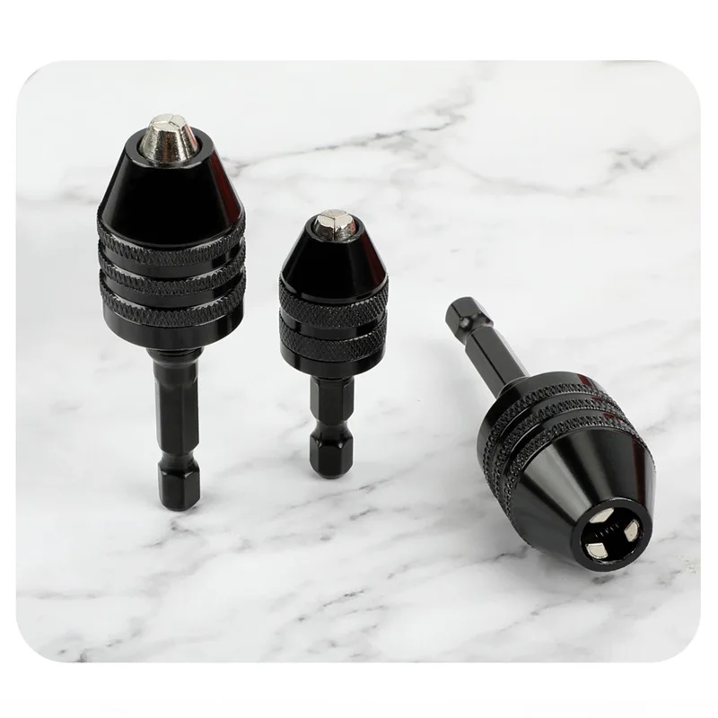 JENTORIX 0.3mm-8.0mm Mini Keyless Chuck Electric Drill Bit Collet Converter Extension Screwdriver Chuck Adapter Fixture 1/4" Hex