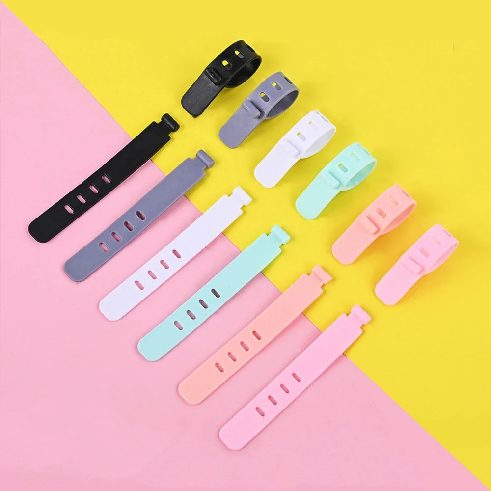 20/12/4PCS Cable Ties Cord Organizer Management Silicone Wire Holder Straps Zip Clips Reusable Tie Wraps Keeperwinder Rubber