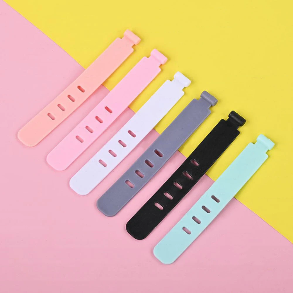 20/12/4PCS Cable Ties Cord Organizer Management Silicone Wire Holder Straps Zip Clips Reusable Tie Wraps Keeperwinder Rubber