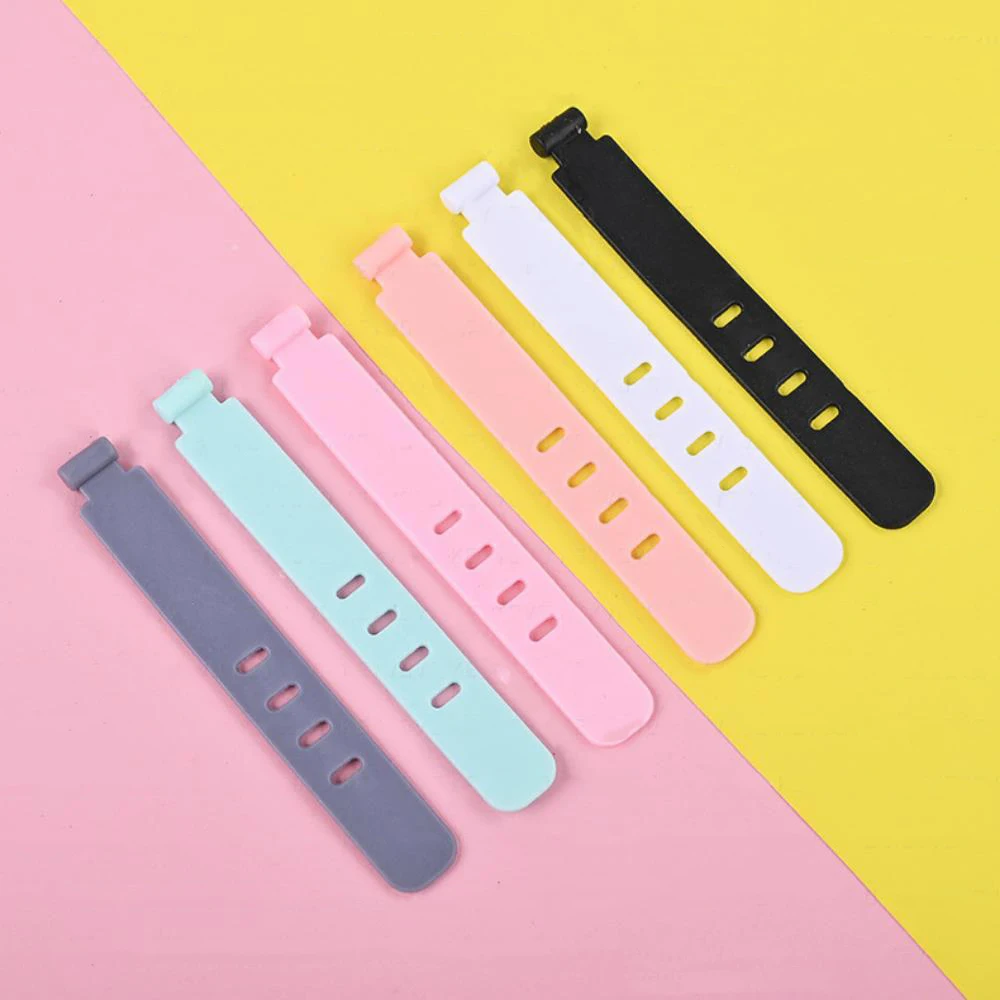 20/12/4PCS Cable Ties Cord Organizer Management Silicone Wire Holder Straps Zip Clips Reusable Tie Wraps Keeperwinder Rubber
