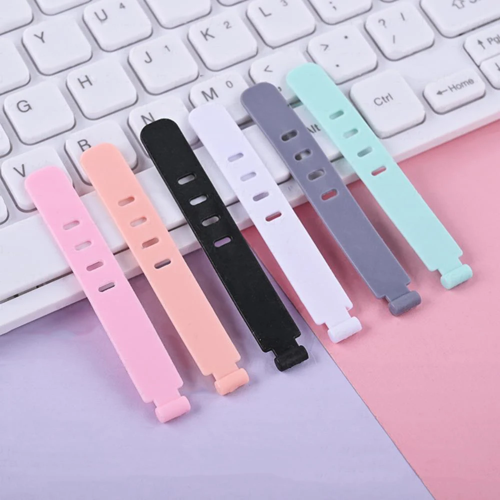 20/12/4PCS Cable Ties Cord Organizer Management Silicone Wire Holder Straps Zip Clips Reusable Tie Wraps Keeperwinder Rubber