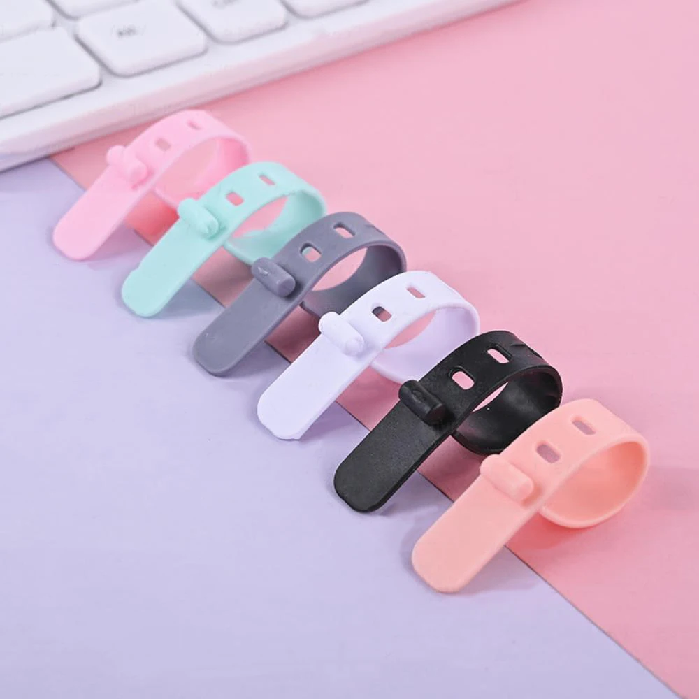 20/12/4PCS Cable Ties Cord Organizer Management Silicone Wire Holder Straps Zip Clips Reusable Tie Wraps Keeperwinder Rubber