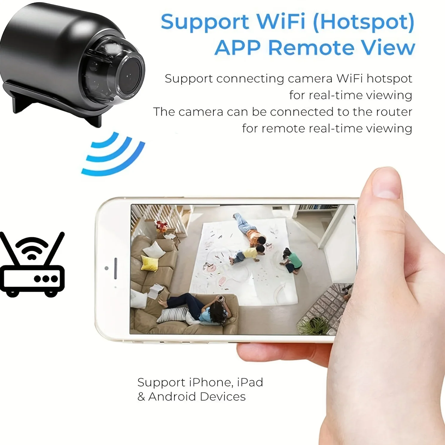 1080P HD Mini WiFi Camera Indoor Safety Security Surveillance Baby Monitor Night Vision Camcorder IP Cam Audio Video Recorder
