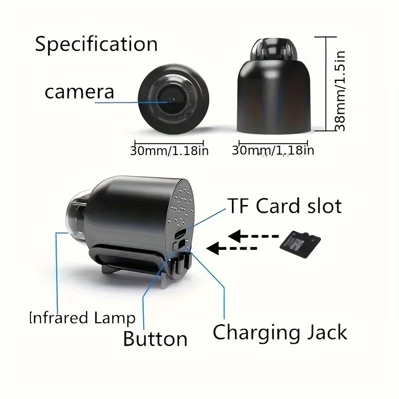 1080P HD Mini WiFi Camera Indoor Safety Security Surveillance Baby Monitor Night Vision Camcorder IP Cam Audio Video Recorder
