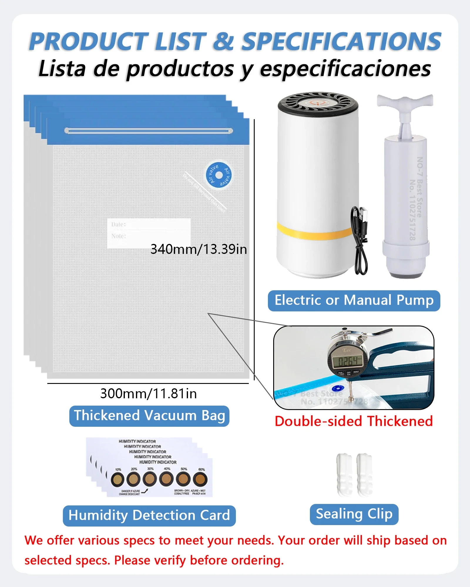 3D Printer Filament Vacuum Bag with USB Rechargeable Electric Air Pump, Vacuum Sealing for PLA ABS PETG Filament Storage