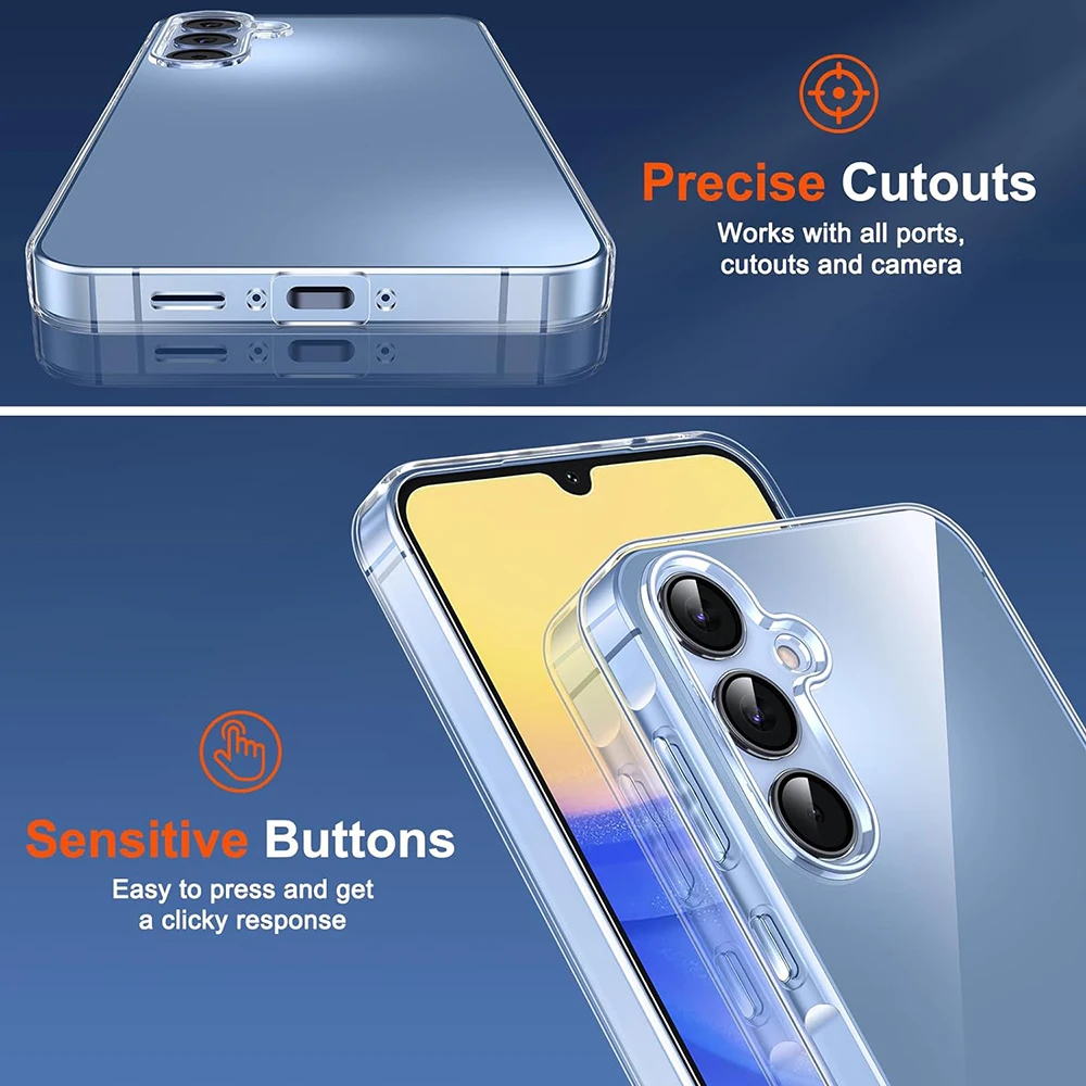Ultra Thin Silicone Soft Case For Samsung Galaxy S25 S24 S23 S21 FE S22 Ultra Plus A16 A06 A55 A35 A15 A05S A54 A34 A14 A53 A33