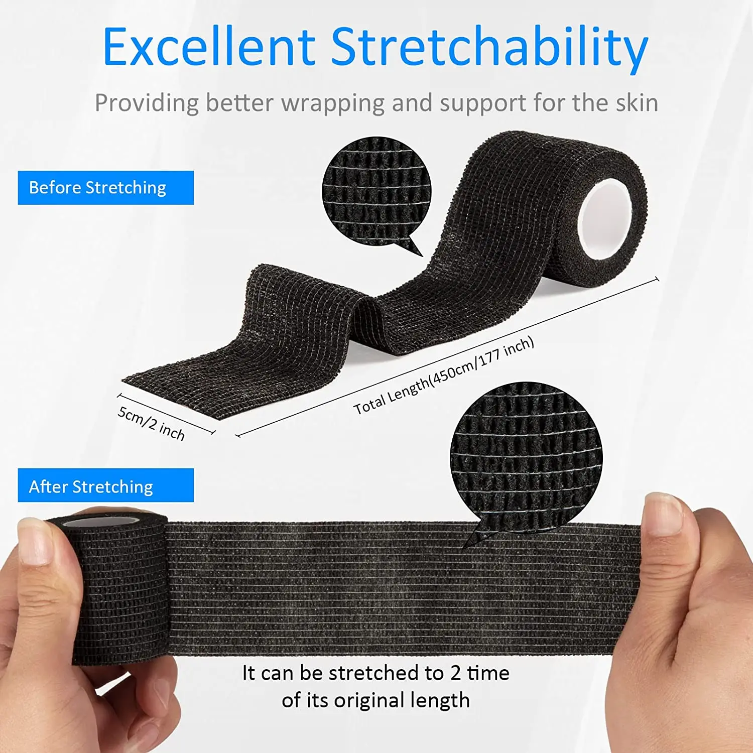3/6/12/24/48 PCS Tattoo Grip Cover Wrap Disposable Black Bandage For Tattoo Grip Bandage Machine Tape Tube Accessories