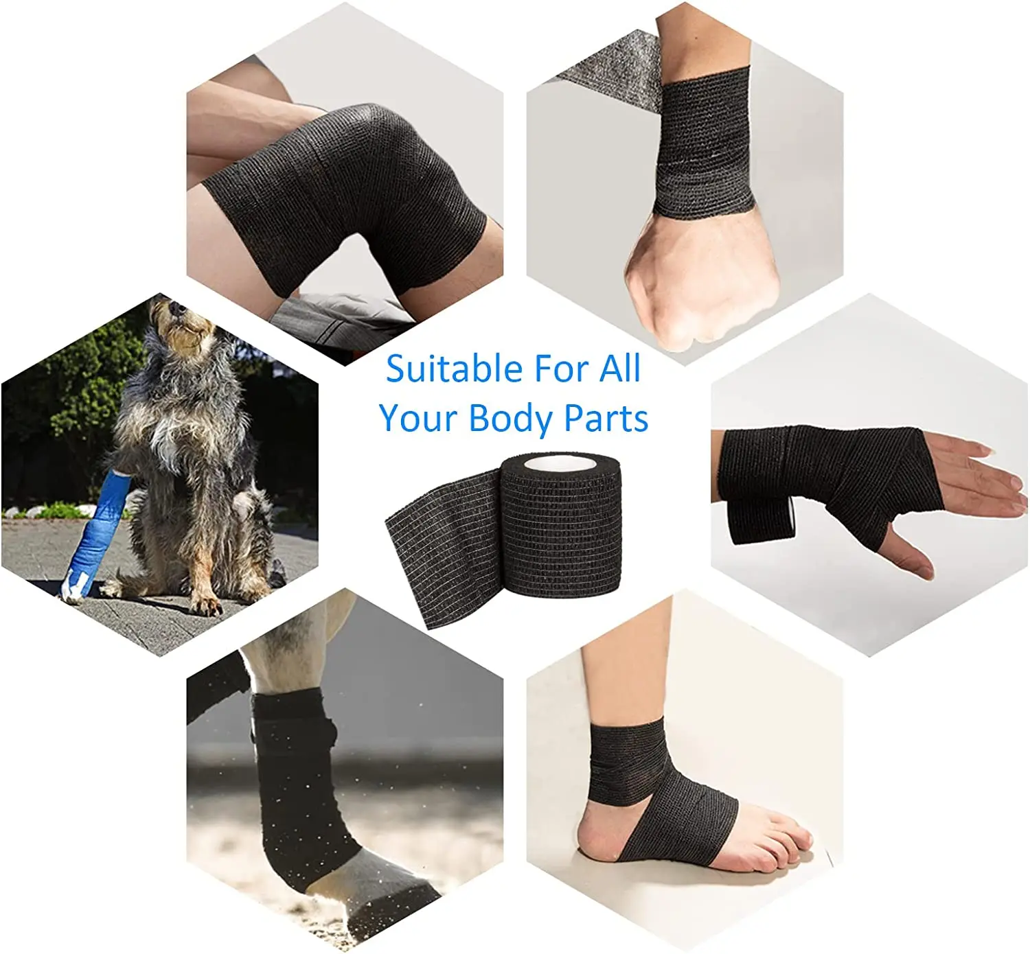 3/6/12/24/48 PCS Tattoo Grip Cover Wrap Disposable Black Bandage For Tattoo Grip Bandage Machine Tape Tube Accessories