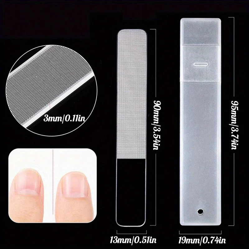 4-piece black stainless steel nail clipper with nano glass file polishing nail file manicure tool set