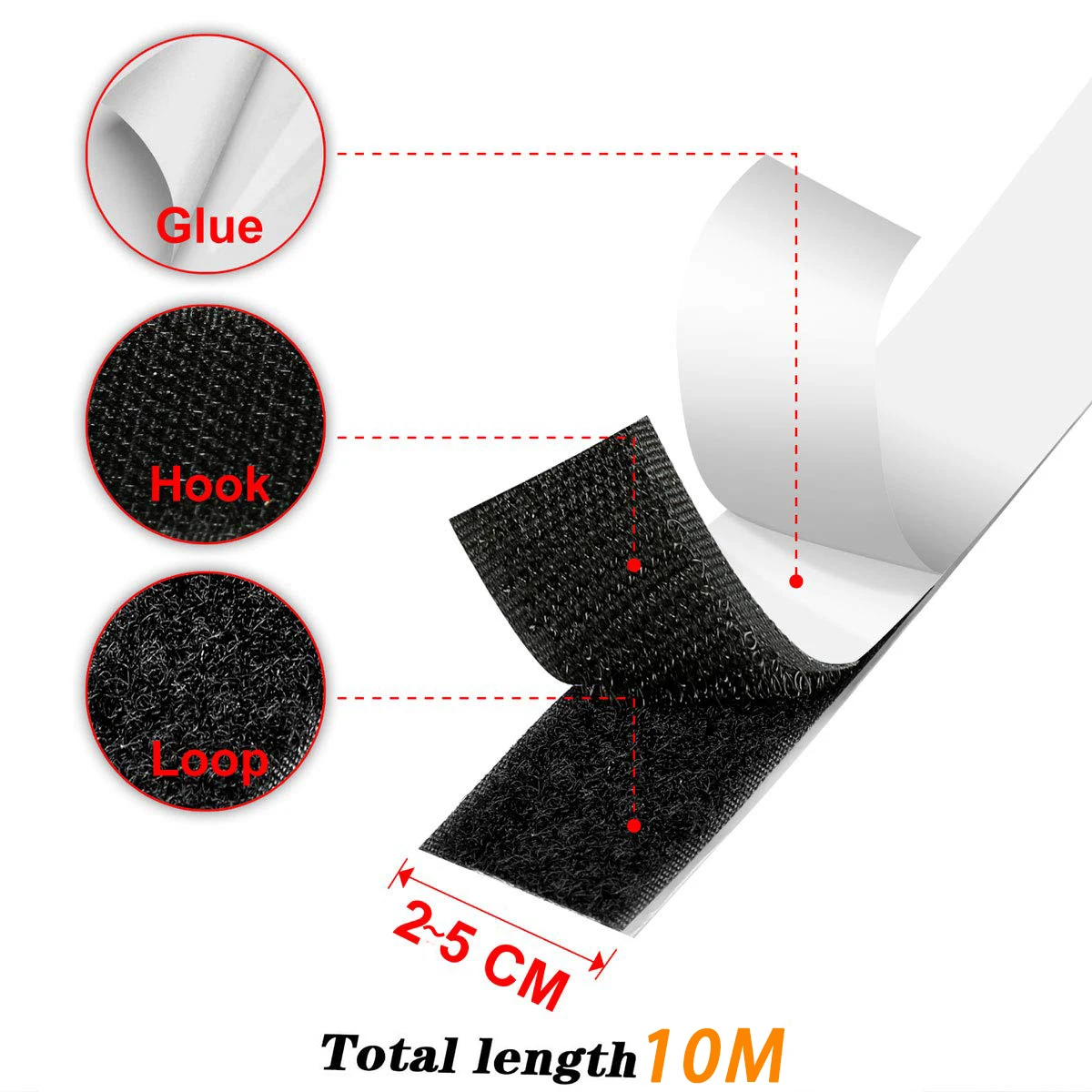 1-25M Self Adhesive Hook And Loop Tape Fastener House Diy Magic Tap Auto Adhesive Strong Glue Stickers Sticker Strap