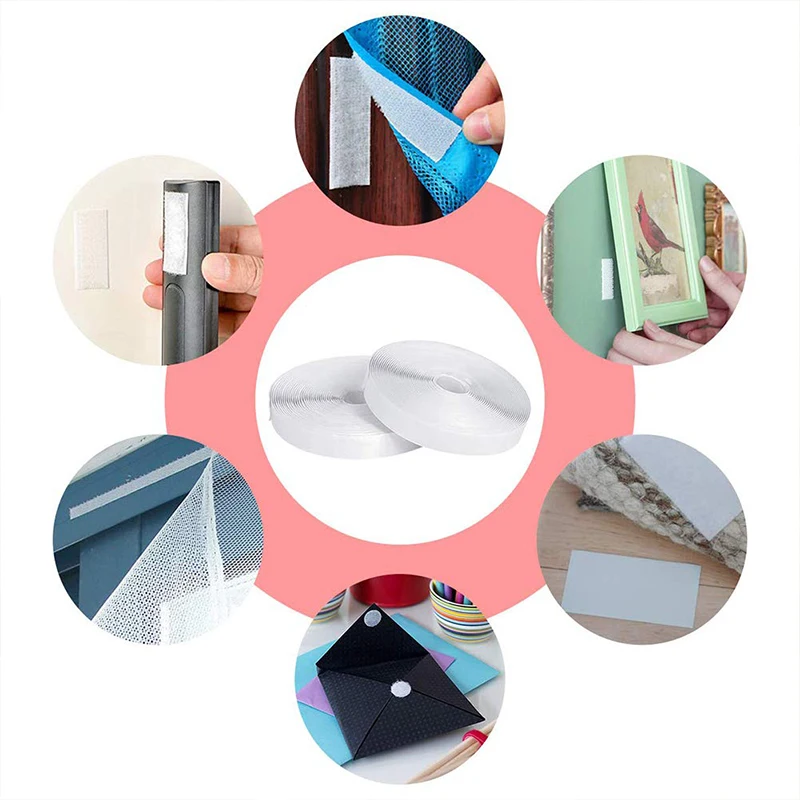 1-25M Self Adhesive Hook And Loop Tape Fastener House Diy Magic Tap Auto Adhesive Strong Glue Stickers Sticker Strap