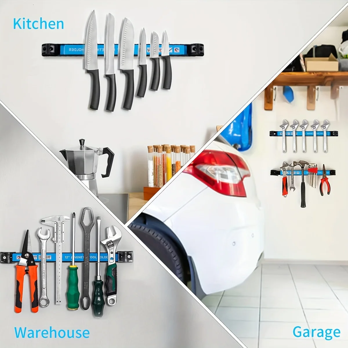 8,12,18,24inch Magnetic Tool Holder Heavy Duty Tool Bar,Space Saving Metal Organizer Rack Tool for Workshop Garage Home