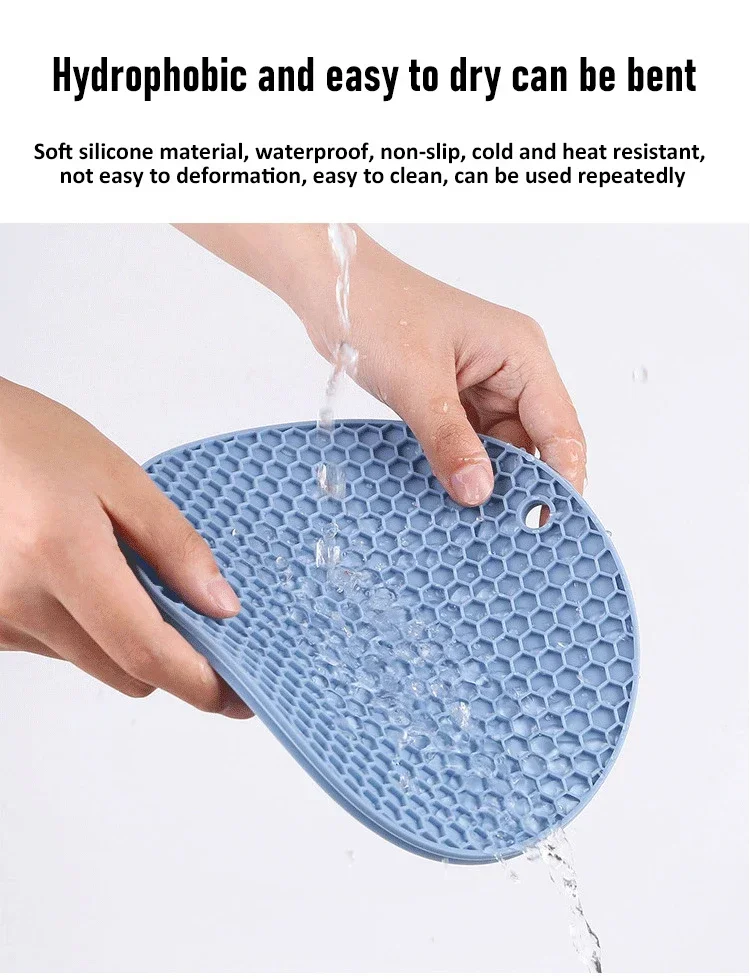 Table Mat Tool Multifunctional Kitchen Silicone Tableware Mat, Round Anti Slip Coffee Cup Coaster, Pot Holder