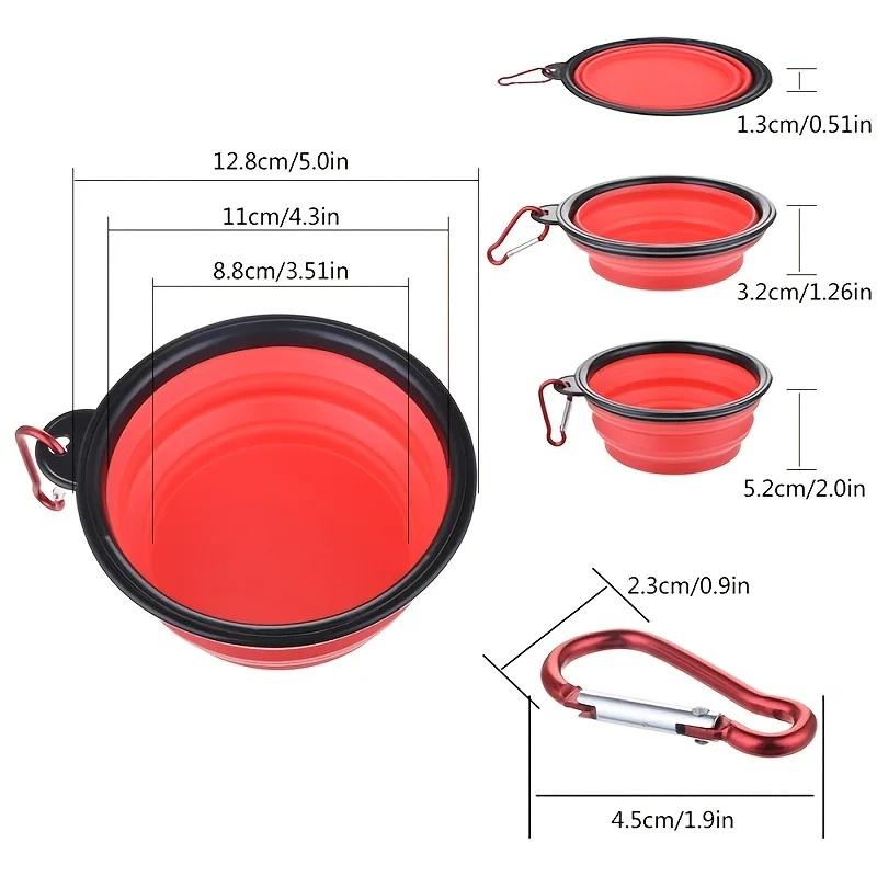 Portable Pet Food Bowl Durable TPR Bowl Cat and Dog Food Pet Silicone Collapsible Bowl Portable Travel Outdoor Water Food Bowl