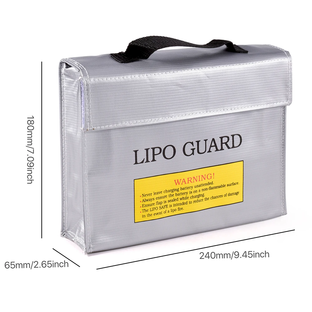 Lipo Guard Safety Bag Fireproof Explosion-Proof Portable Lipo Safety Bag for RC FPV Racing Drone Car Battery Safe