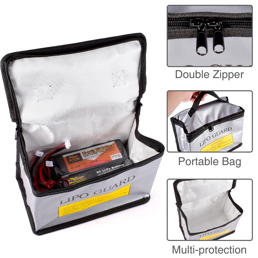 Lipo Guard Safety Bag Fireproof Explosion-Proof Portable Lipo Safety Bag for RC FPV Racing Drone Car Battery Safe