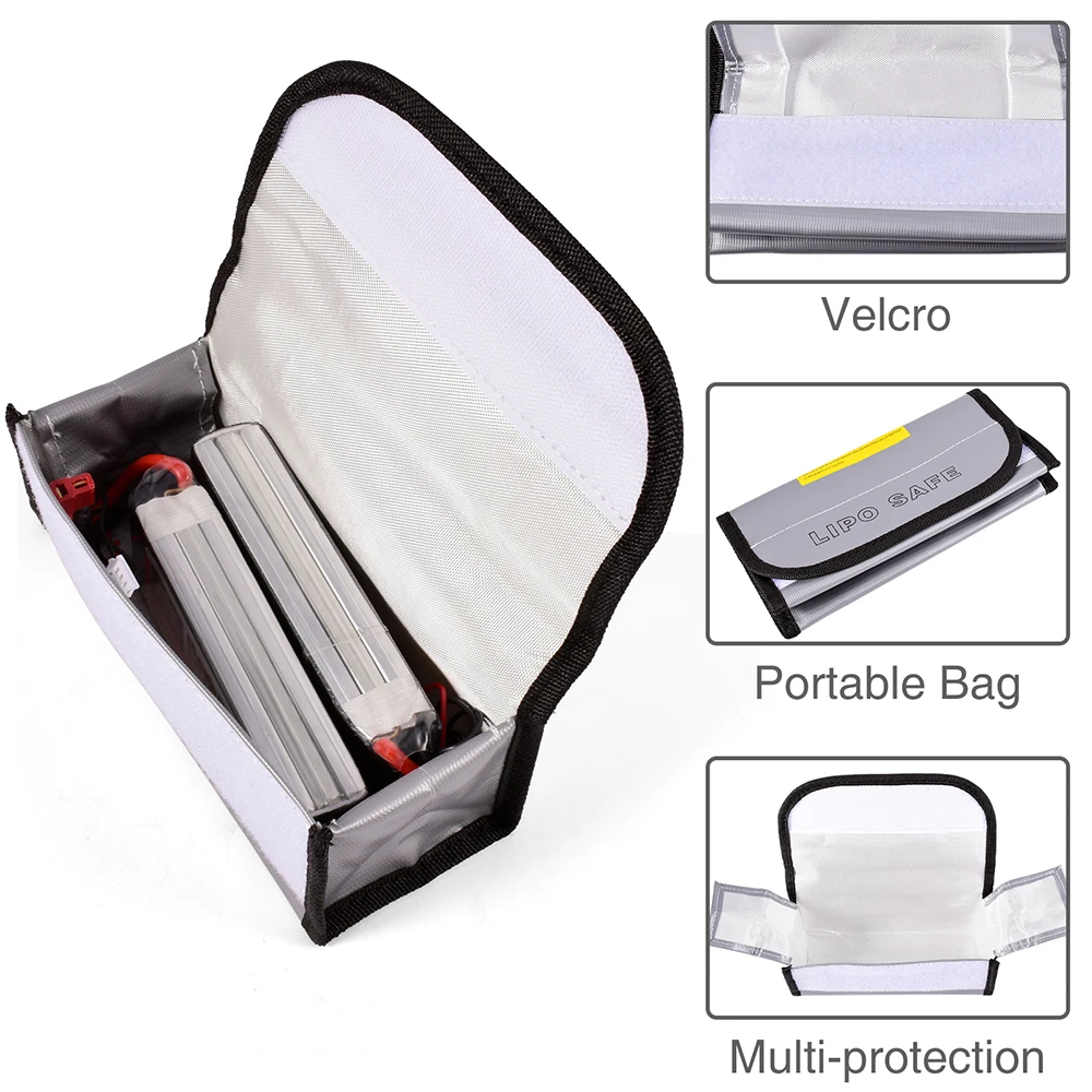 Lipo Guard Safety Bag Fireproof Explosion-Proof Portable Lipo Safety Bag for RC FPV Racing Drone Car Battery Safe