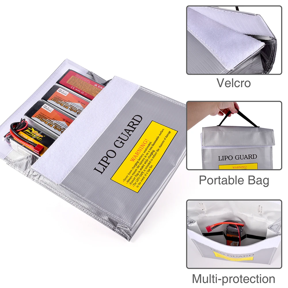 Lipo Guard Safety Bag Fireproof Explosion-Proof Portable Lipo Safety Bag for RC FPV Racing Drone Car Battery Safe