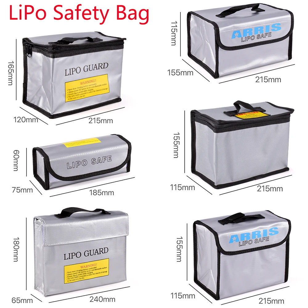 Lipo Guard Safety Bag Fireproof Explosion-Proof Portable Lipo Safety Bag for RC FPV Racing Drone Car Battery Safe
