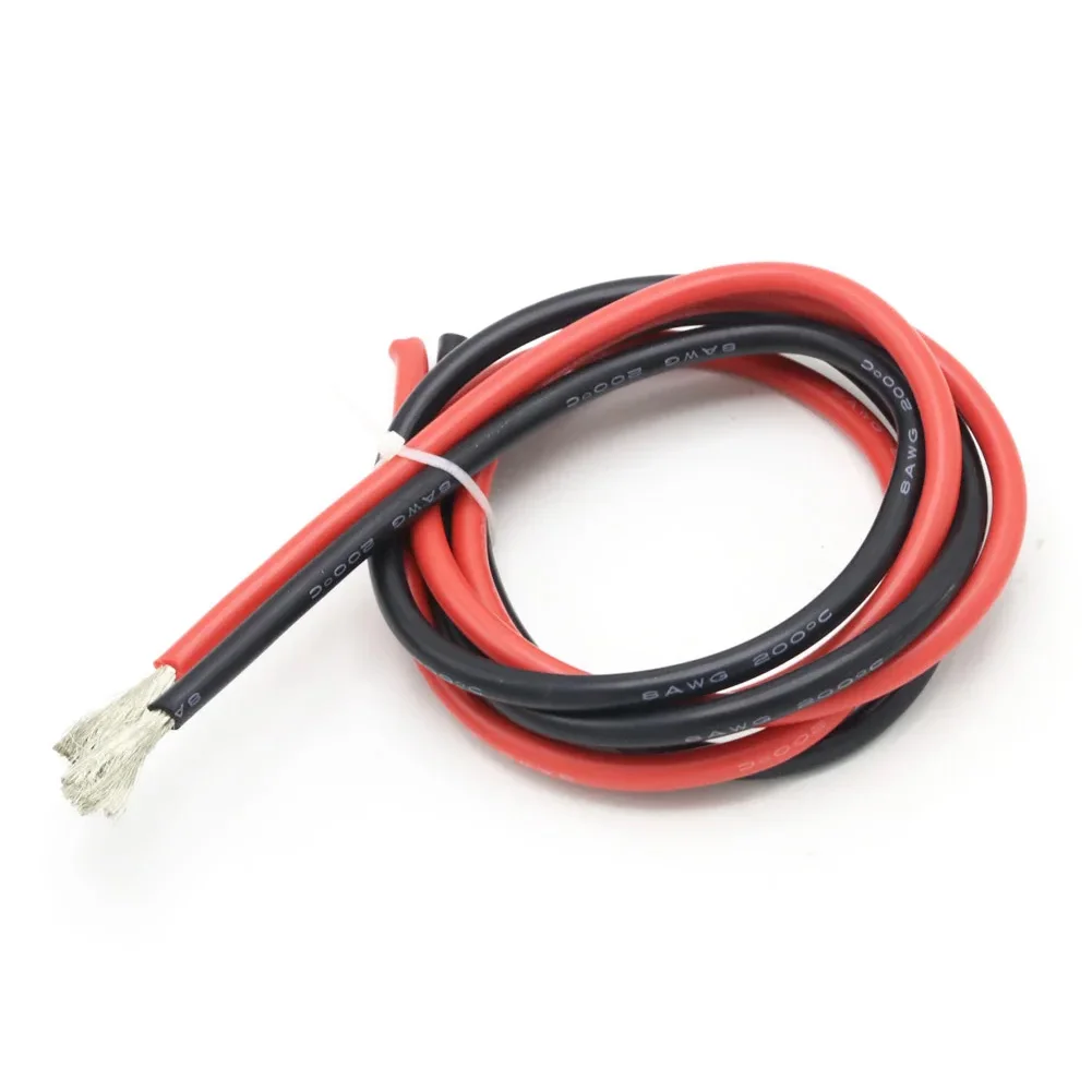10 Meter/Lot High Quality Wire Silicone 10 12 14 16 18 20 22 24 26 28 30 AWG 5m Red and 5m Black Color