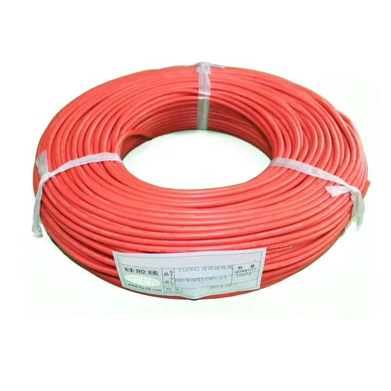 10 Meter/Lot High Quality Wire Silicone 10 12 14 16 18 20 22 24 26 28 30 AWG 5m Red and 5m Black Color