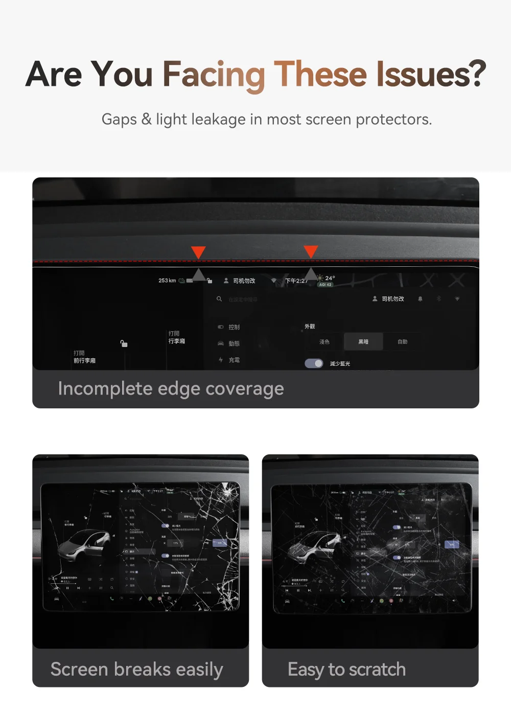 YZ For Tesla Model 3/Y/YL Highland 2025 2026 Tempered Glass Film Protector Matte Glare HD Center Control Touch Screen protector