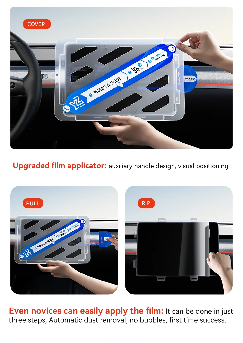 YZ For Tesla Model 3/Y/YL Highland 2025 2026 Tempered Glass Film Protector Matte Glare HD Center Control Touch Screen protector