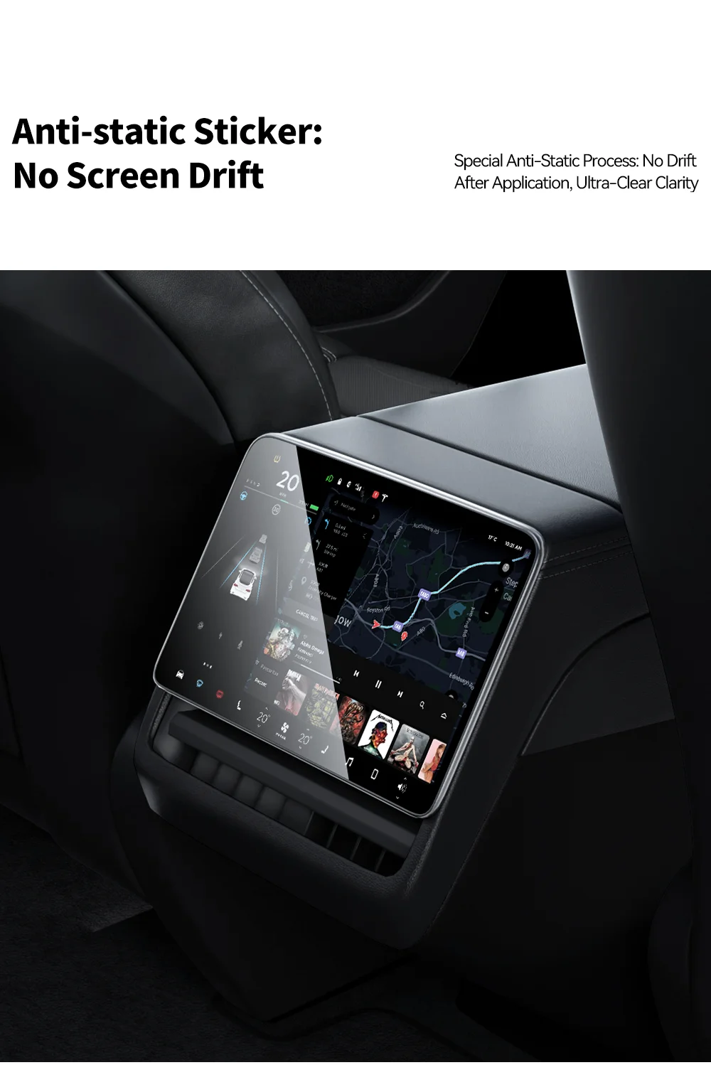 YZ For Tesla Model 3/Y/YL Highland 2025 2026 Tempered Glass Film Protector Matte Glare HD Center Control Touch Screen protector