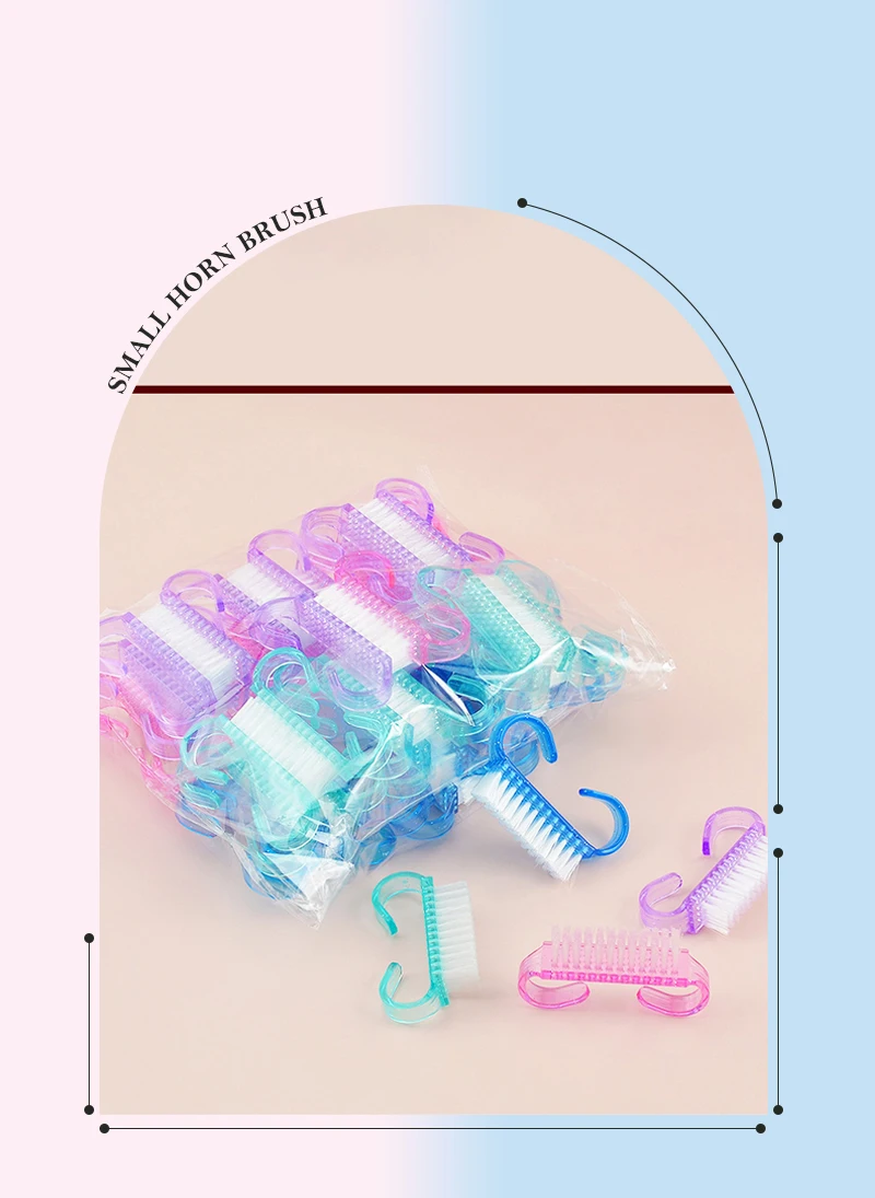 50/1pcs Plastic Nail Art Brushes Mix Color Nail Hand Scrubbing Cleaning Brush Dust Cleaner Nail Art Manicure Soft Remover Tools