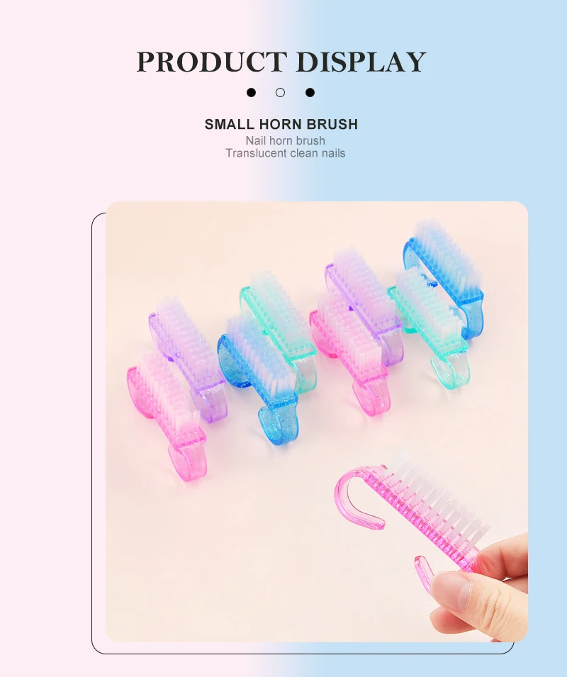 50/1pcs Plastic Nail Art Brushes Mix Color Nail Hand Scrubbing Cleaning Brush Dust Cleaner Nail Art Manicure Soft Remover Tools