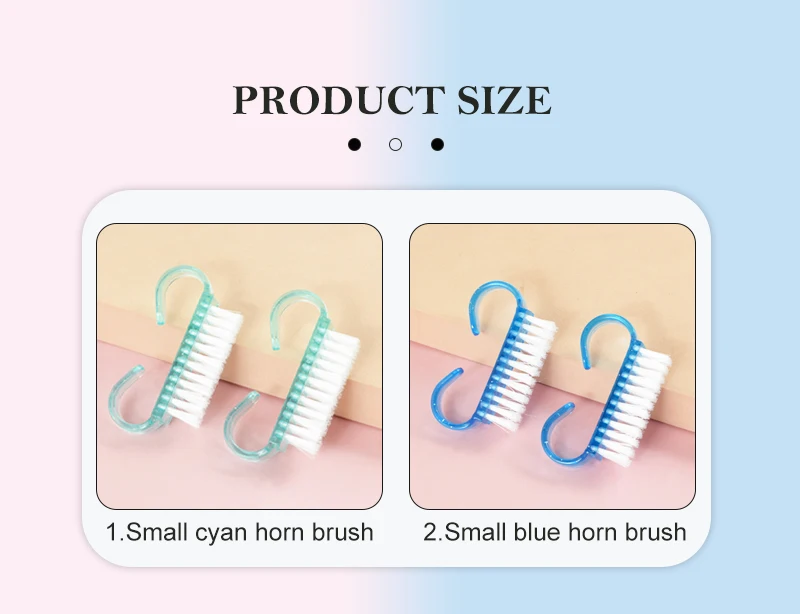 50/1pcs Plastic Nail Art Brushes Mix Color Nail Hand Scrubbing Cleaning Brush Dust Cleaner Nail Art Manicure Soft Remover Tools