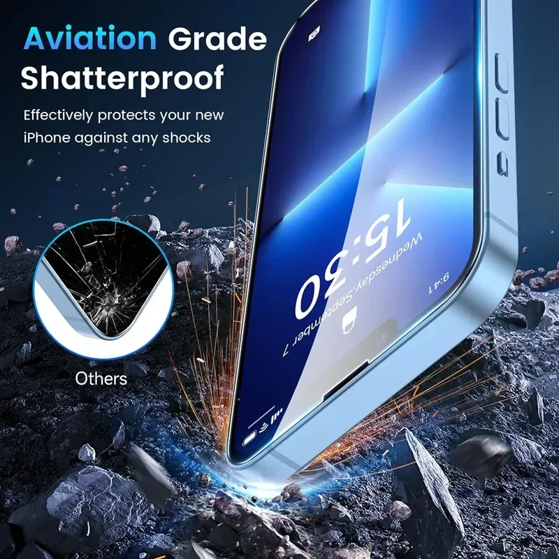 5Pcs Tempered Glass For iPhone 15 13 11 12 14 18 Pro Max Mini Screen Protector For IPhone 16 17 8 Plus X XR XS Protective Glass