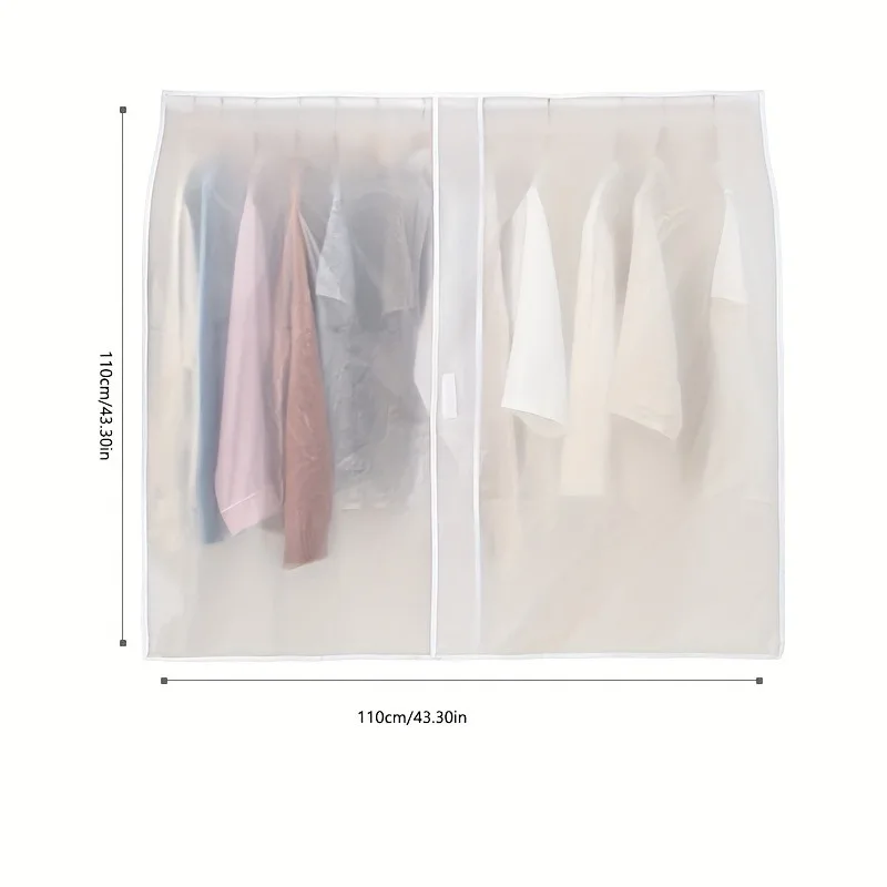 1pc Household Clothing Dust-proof Cover Translucent Dust-proof Clothing Cover Wardrobe Storage Suit Hanging Bag Dust-proof Bag