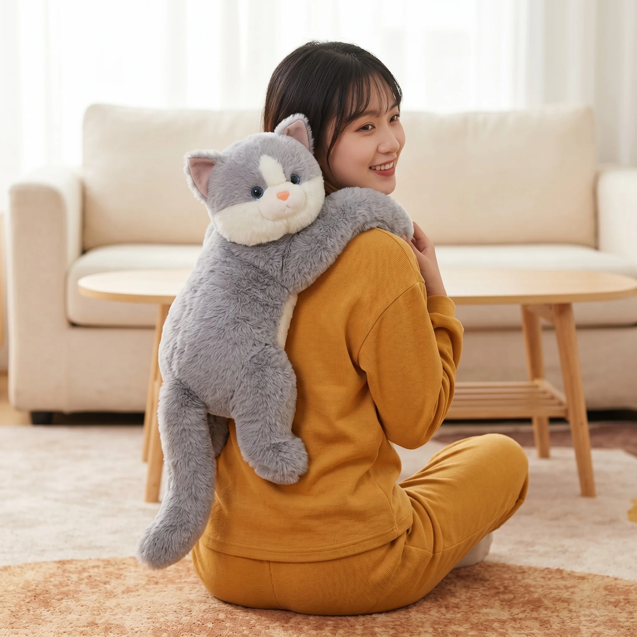 50/60/65cm Long Arm Stuffed Animal Arm Weighted Soft Plush Pillow Raccoon Koala Bear Sloth Dinosaur Gift for Boys and Girls