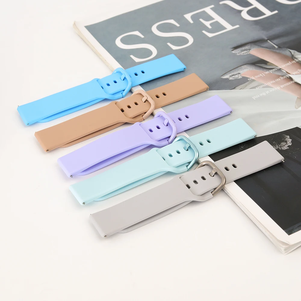Strap For Amazfit Bip Max/6 5/balance 3 2/Active Max/2/GTS 4 Series Silicone Correa Bracelet 20mm/22mm Quick Release Watch Band
